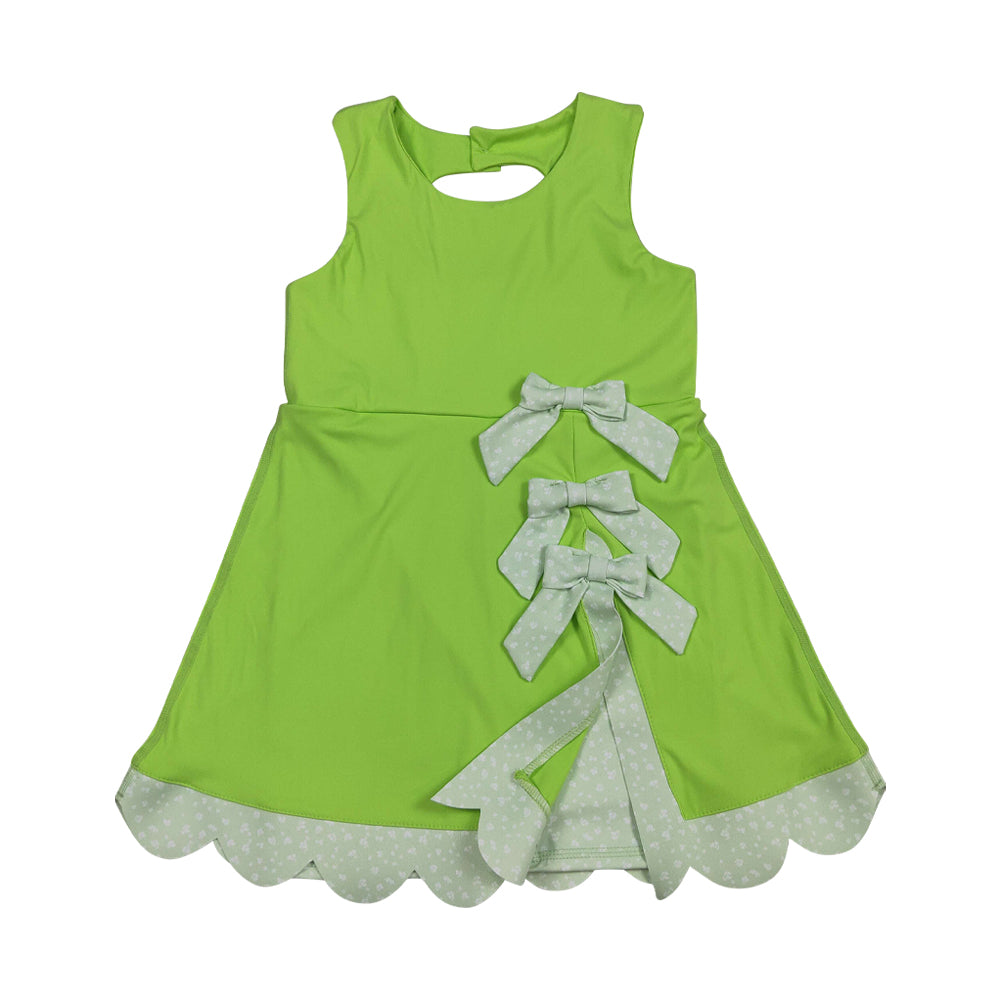 Athletic Green Sleeveless Girls Dress GSD3316