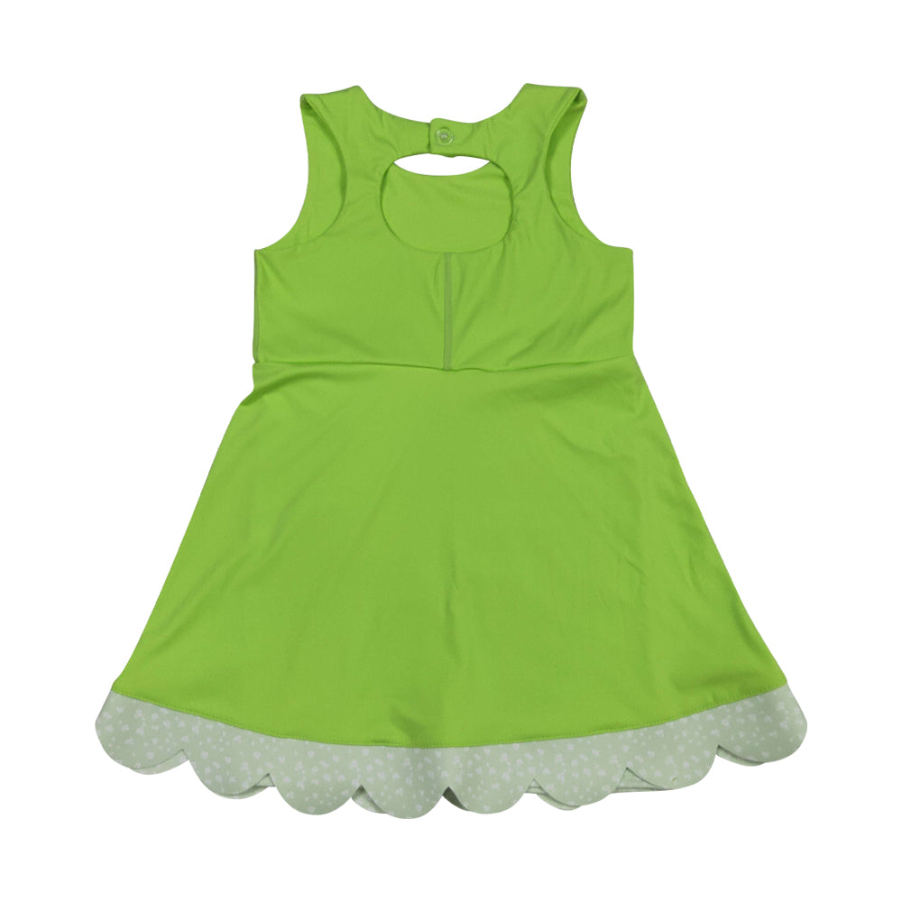 Athletic Green Sleeveless Girls Dress GSD3316