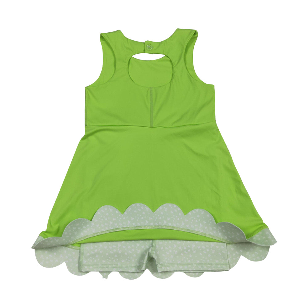 Athletic Green Sleeveless Girls Dress GSD3316