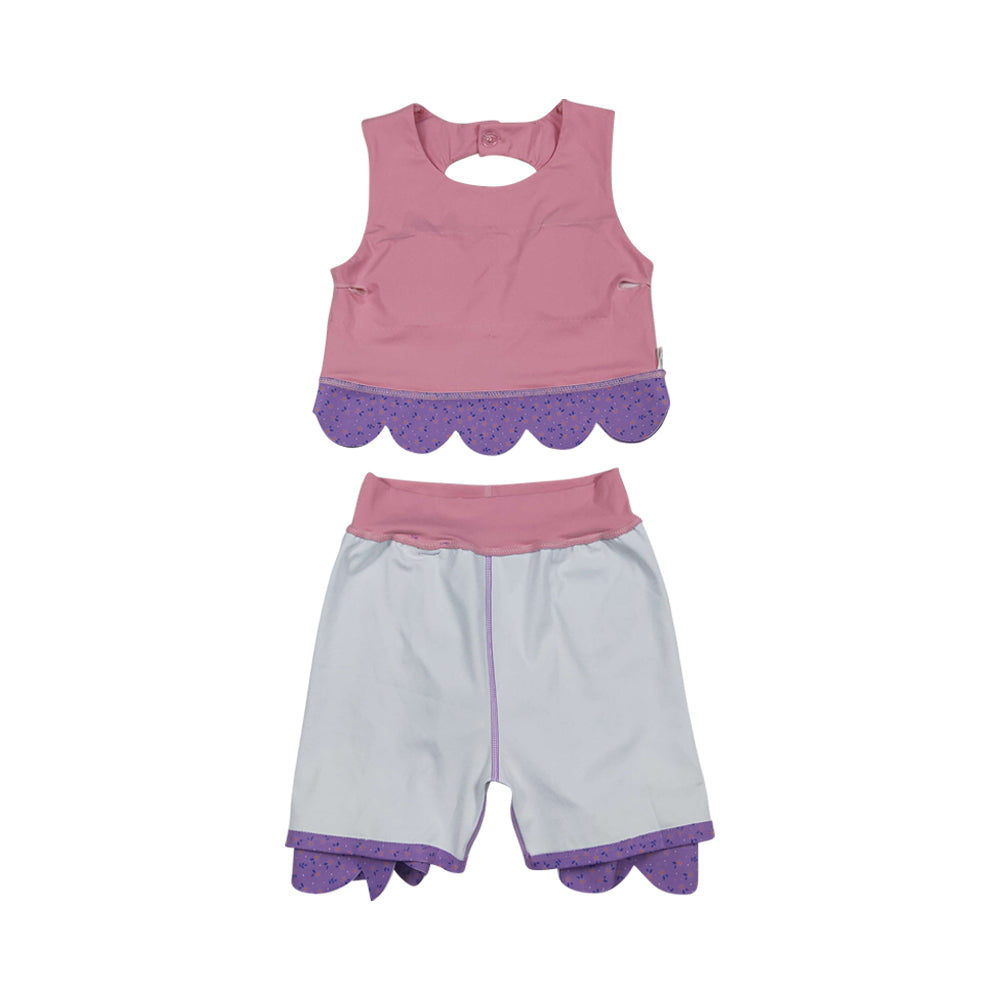 Athletic Pink Scalloped With Bow Skort Outfits GSD3319