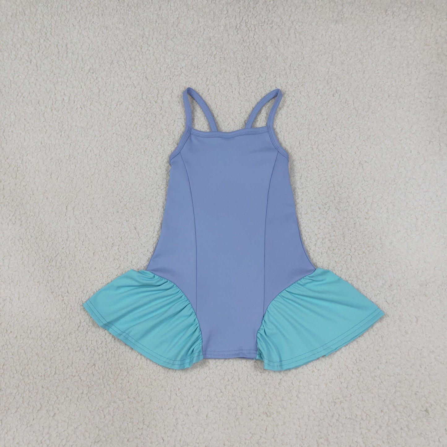 GSD3693 Solid Color Gray Blue Yoga Girl's Dress