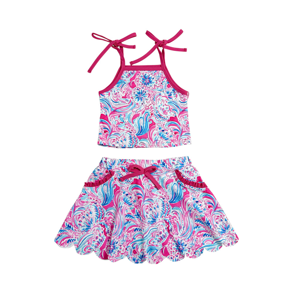 Athletic ocean  flower Skort Outfits GSD3728