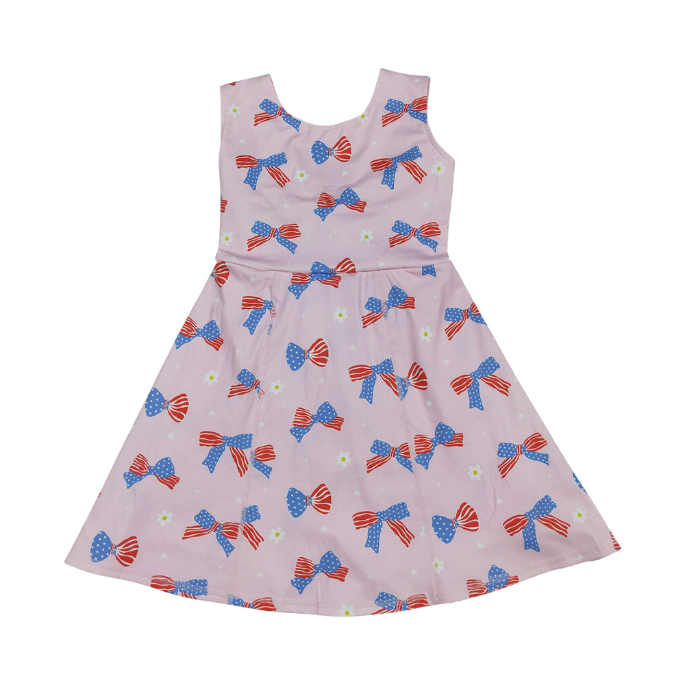4th of july Bow Athletic Girls dress GSD3748