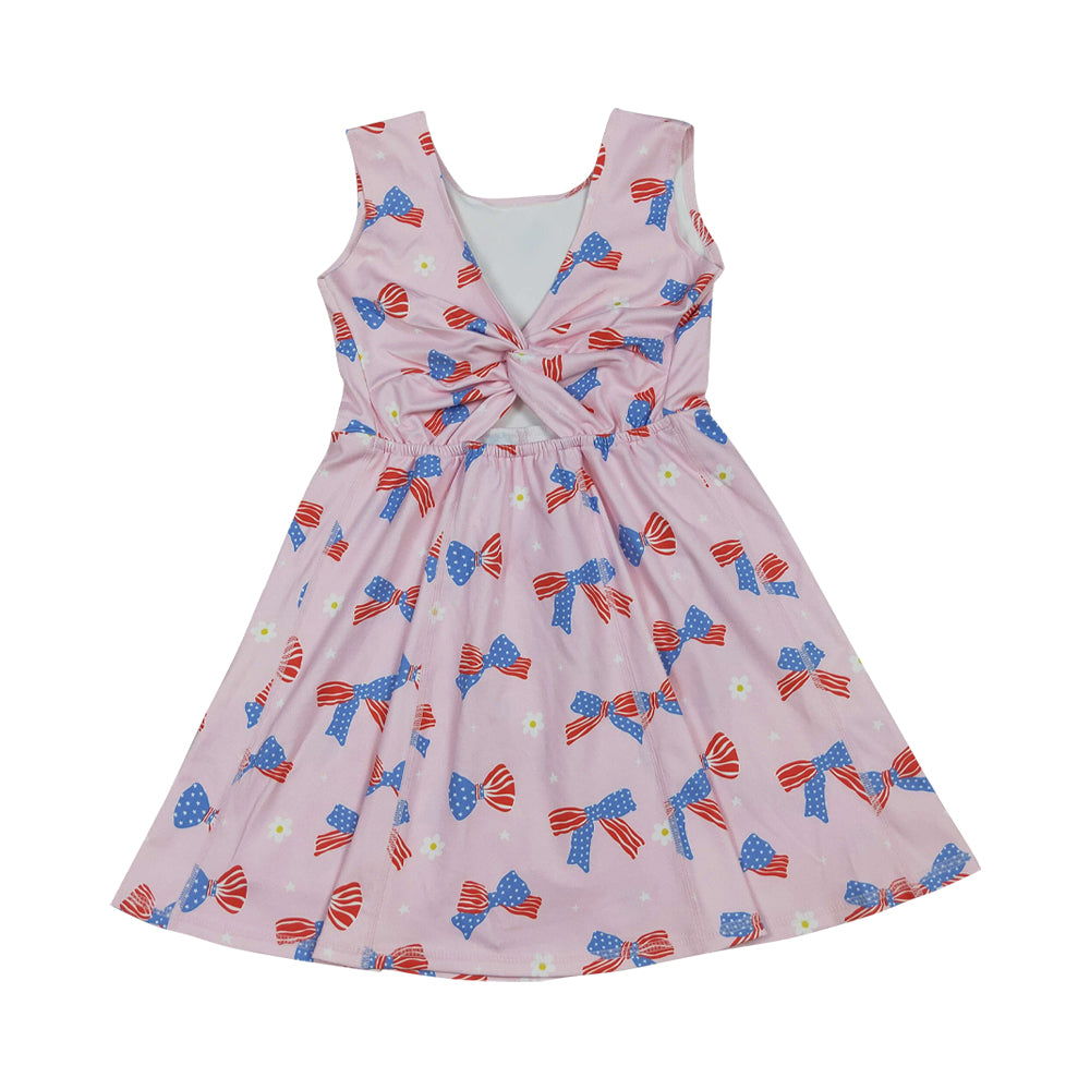 4th of july Bow Athletic Girls dress GSD3748