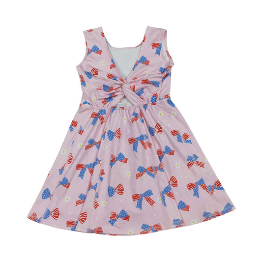 4th of july Bow Athletic Girls dress GSD3748