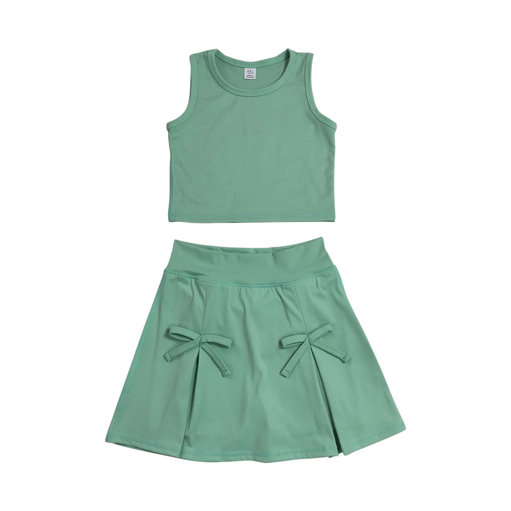 Athletic Green sleeveless Skort Outfits GSD3760