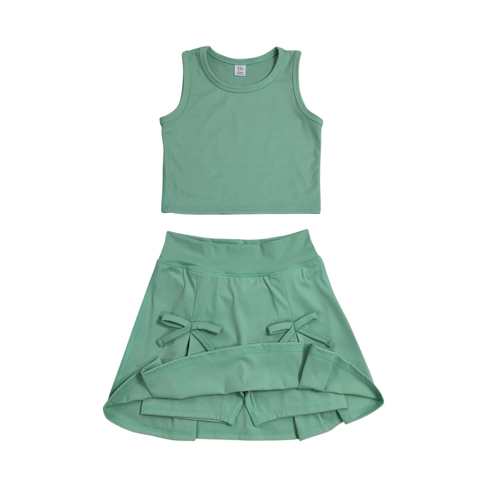 Athletic Green sleeveless Skort Outfits GSD3760