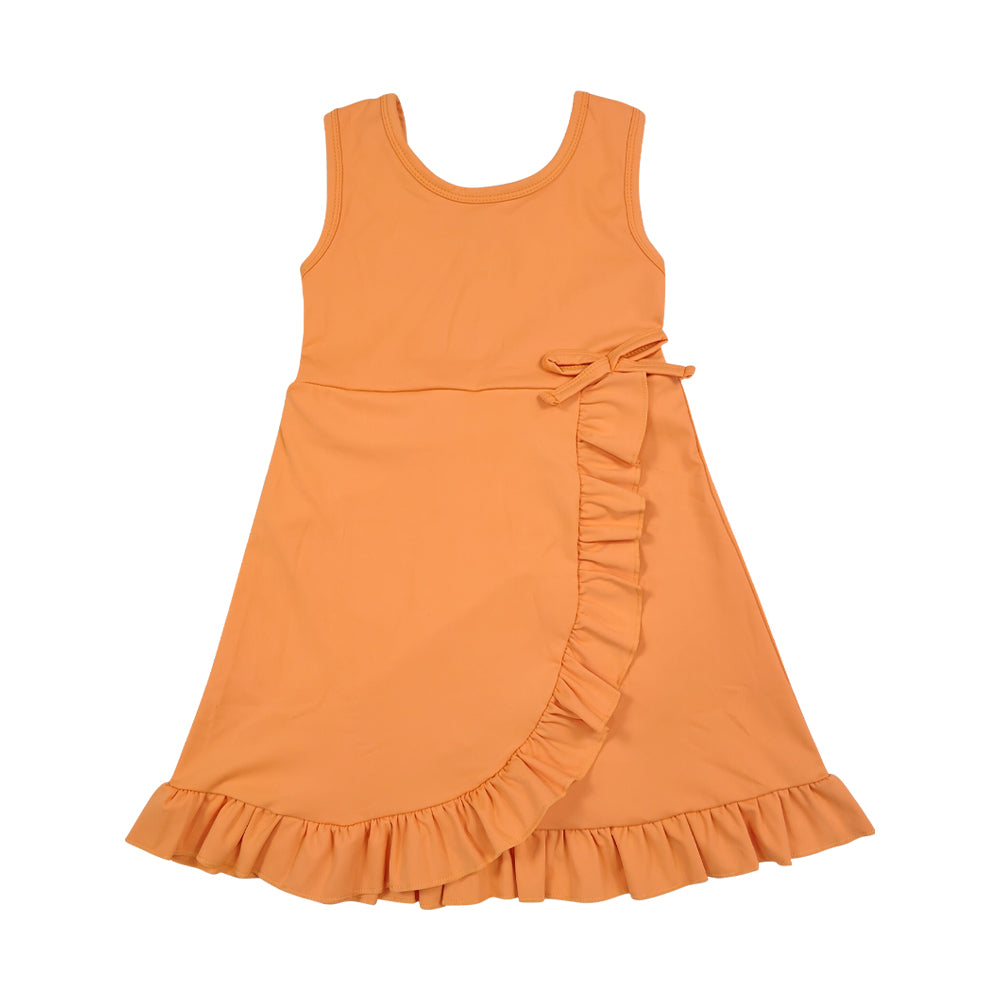 Athletic Orange Ruffle Girls Dress GSD3767