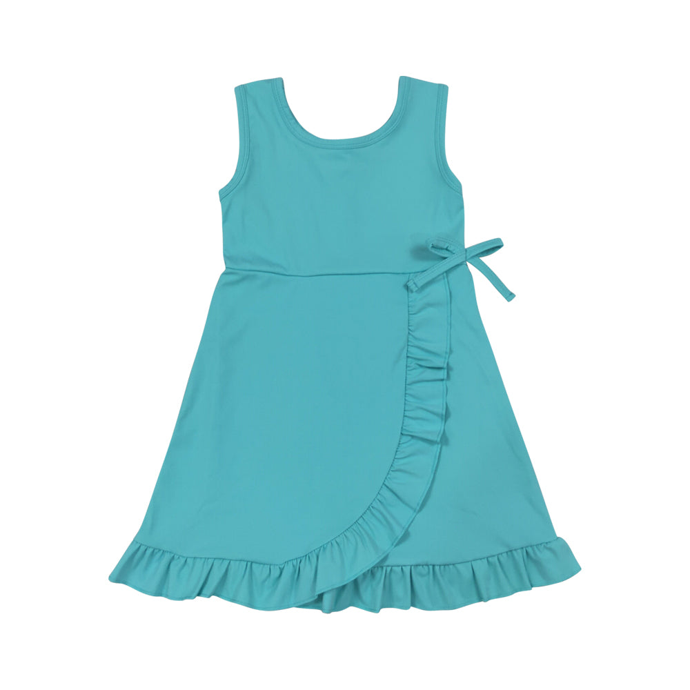 Athletic blue Ruffle Girls Dress GSD3768