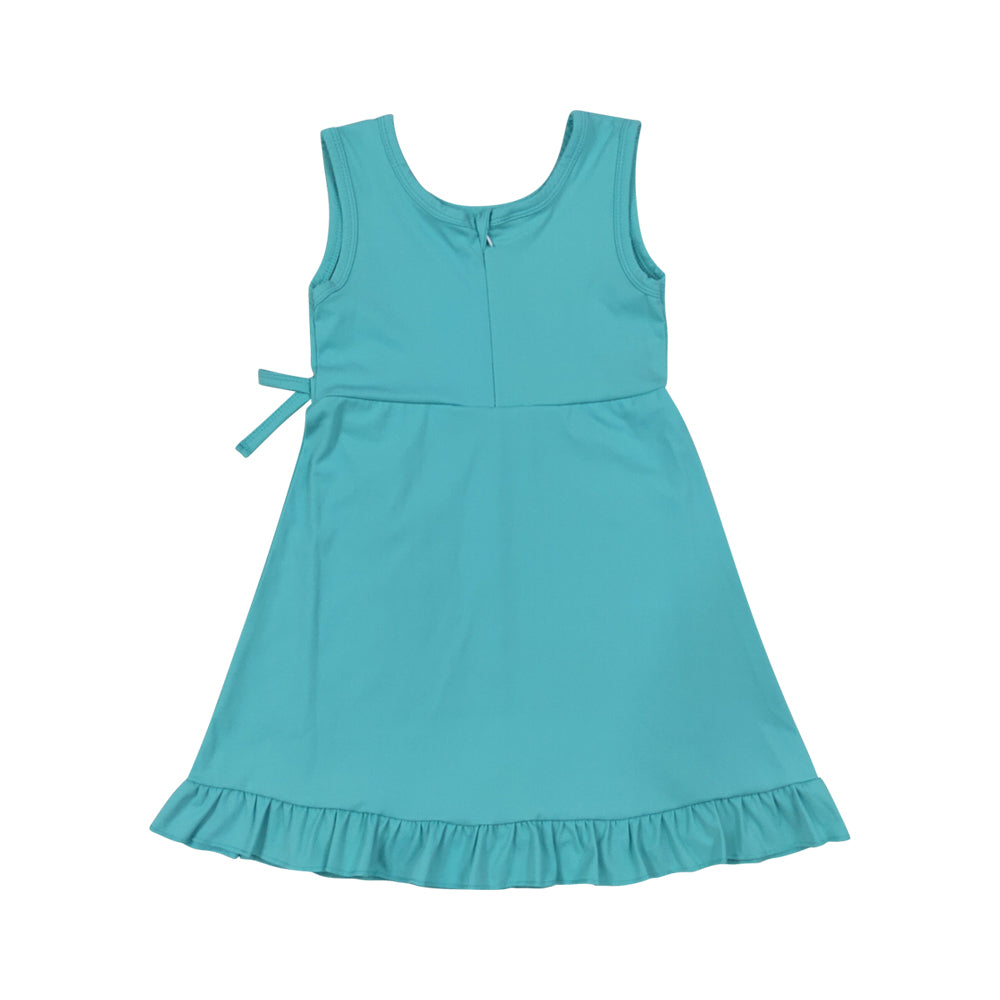 Athletic blue Ruffle Girls Dress GSD3768