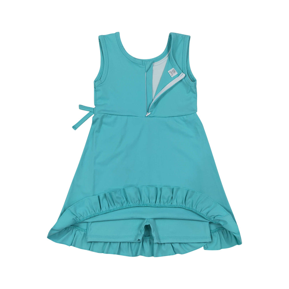 Athletic blue Ruffle Girls Dress GSD3768