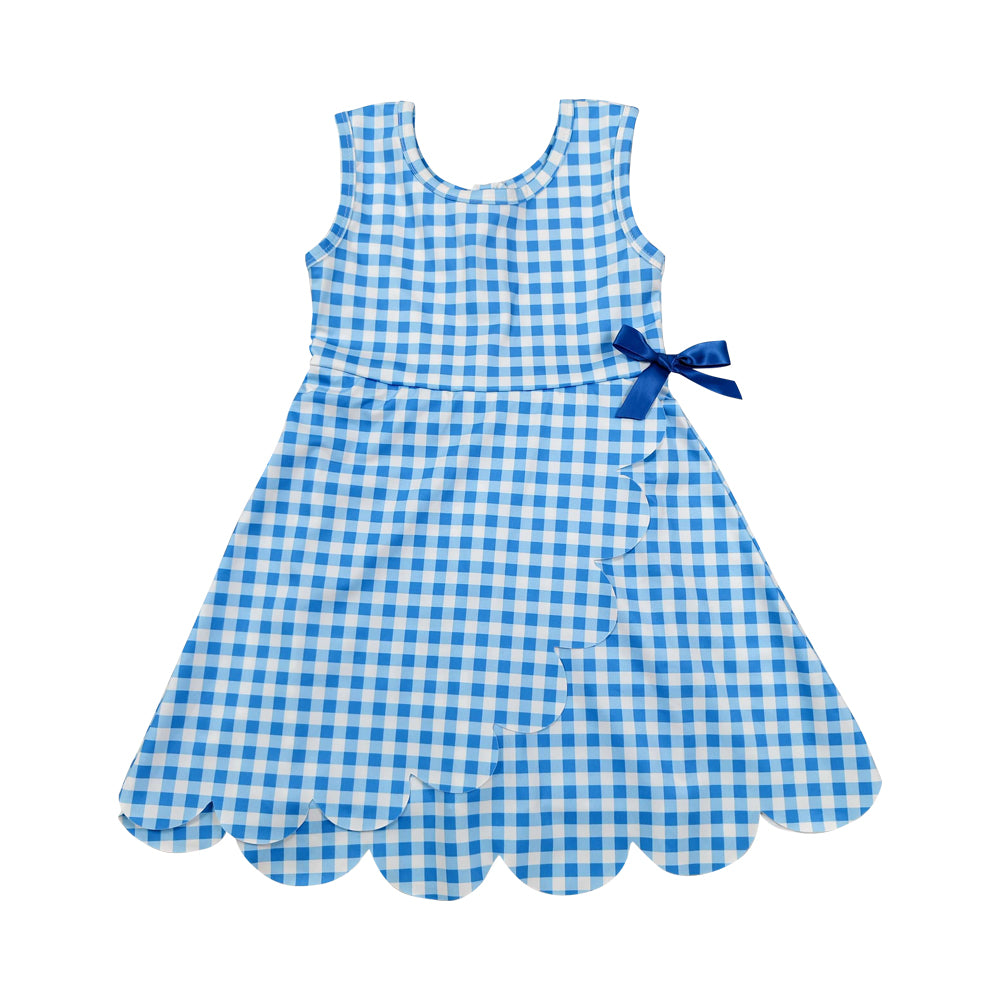 Athletic Blue Plaid Girls Dress GSD3778