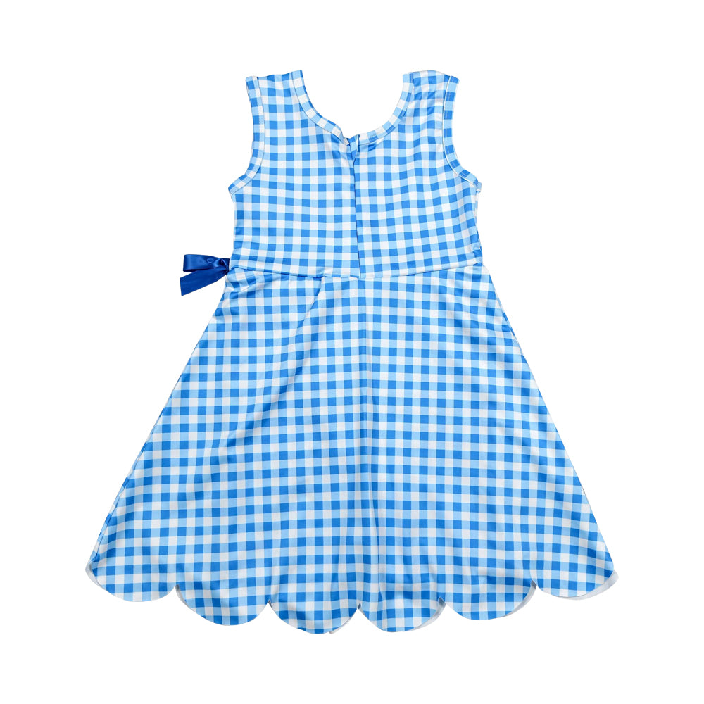 Athletic Blue Plaid Girls Dress GSD3778