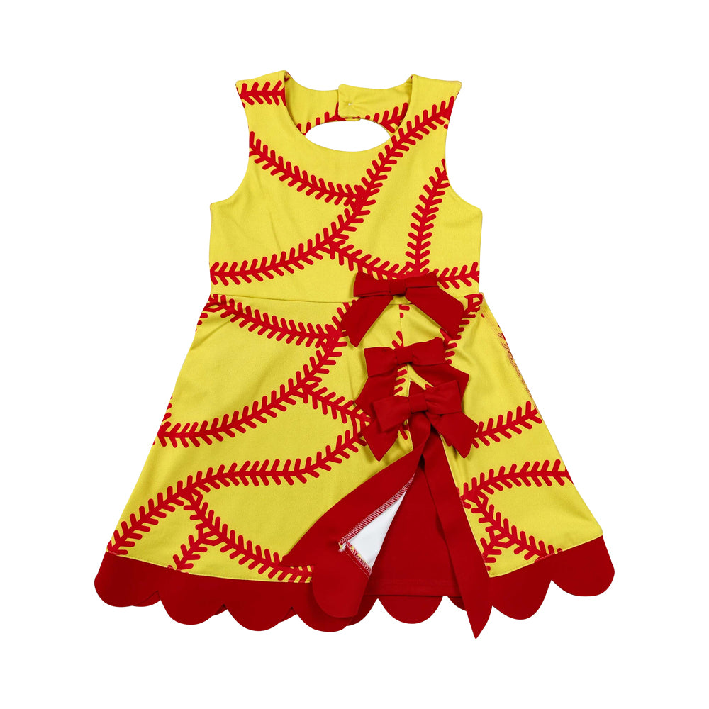Athletic Orange Baseball Girls Dress GSD3834