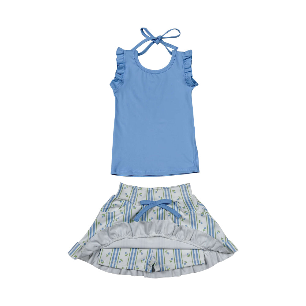Summer flower Blue Skort Outfits GSD3906