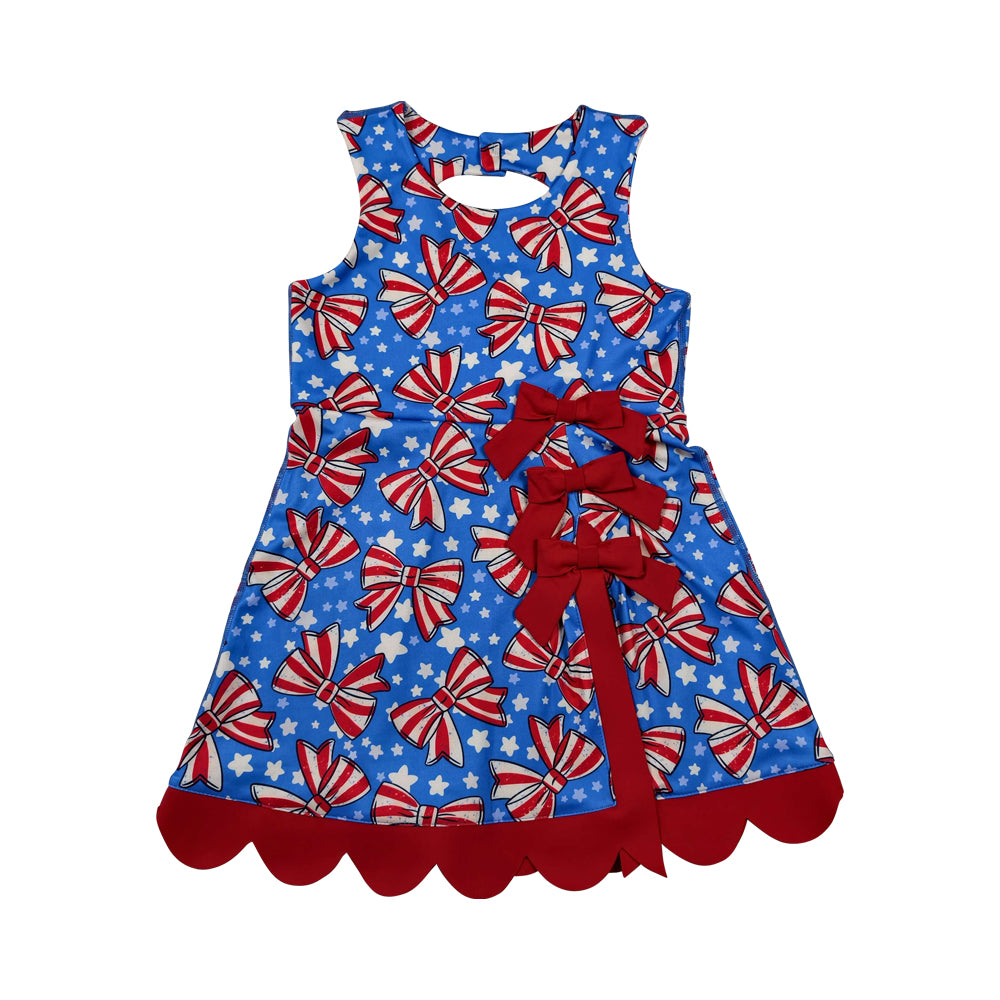 Athletic Blue Bow Girls Dress GSD3925