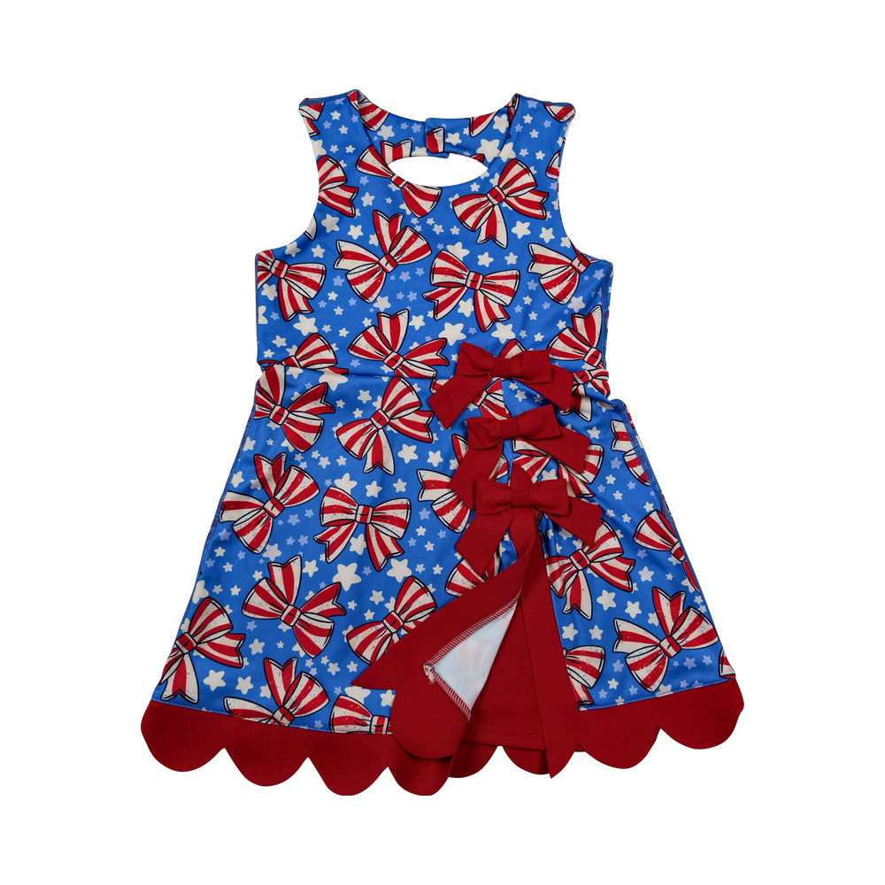 Athletic Blue Bow Girls Dress GSD3925