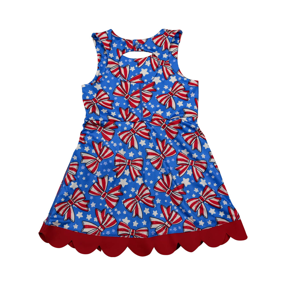 Athletic Blue Bow Girls Dress GSD3925