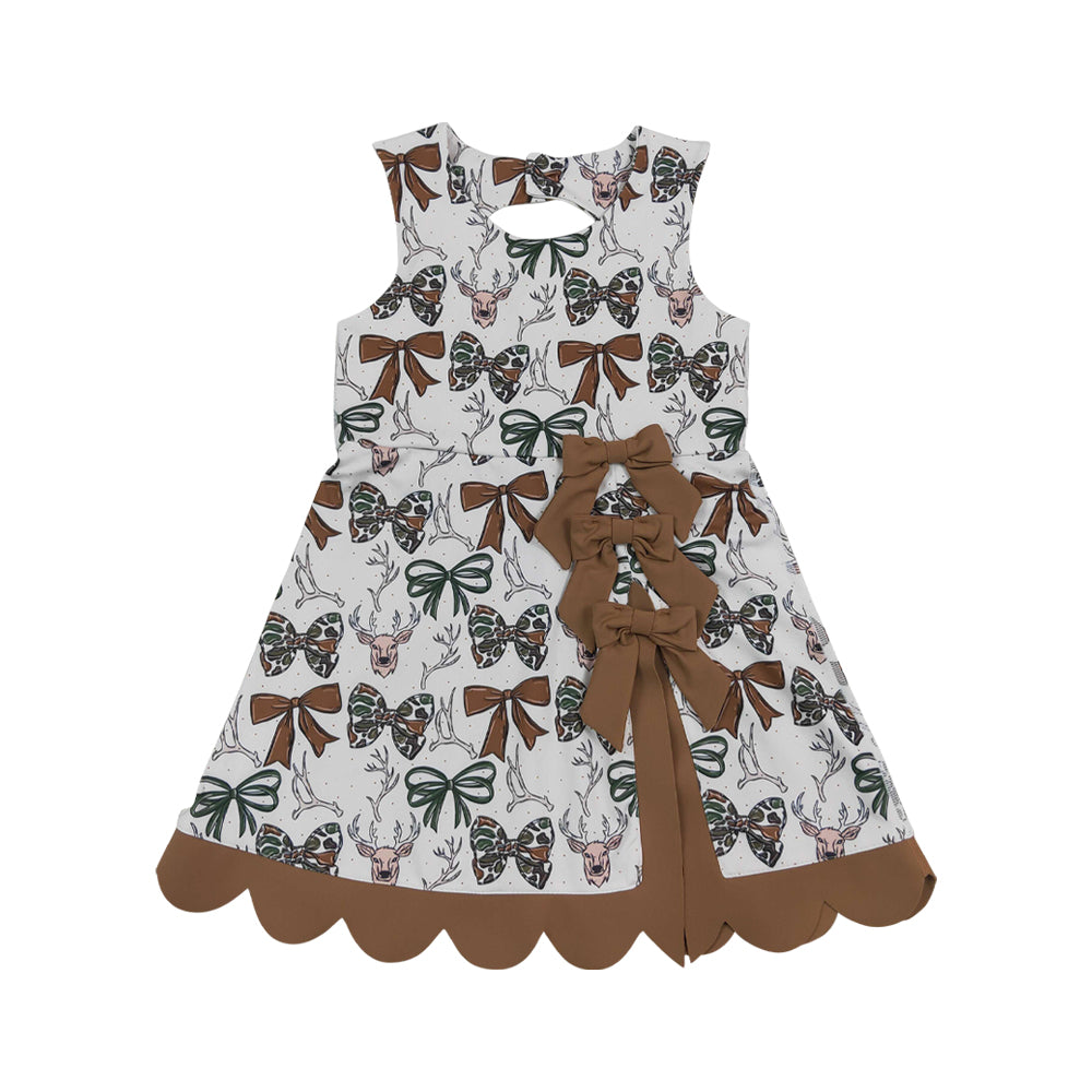 Athletic western cow Scalloped With Bow Skort dress GSD4008