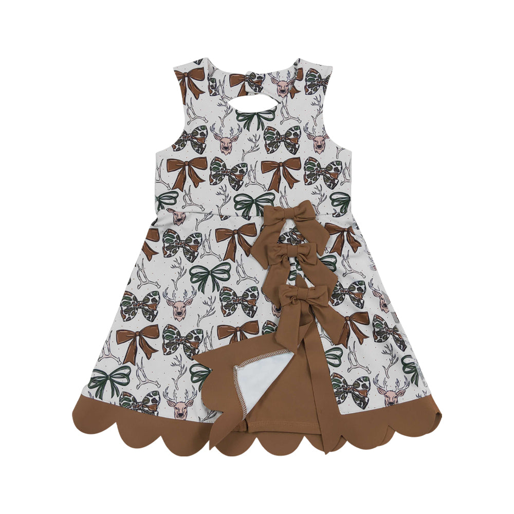 Athletic western cow Scalloped With Bow Skort dress GSD4008
