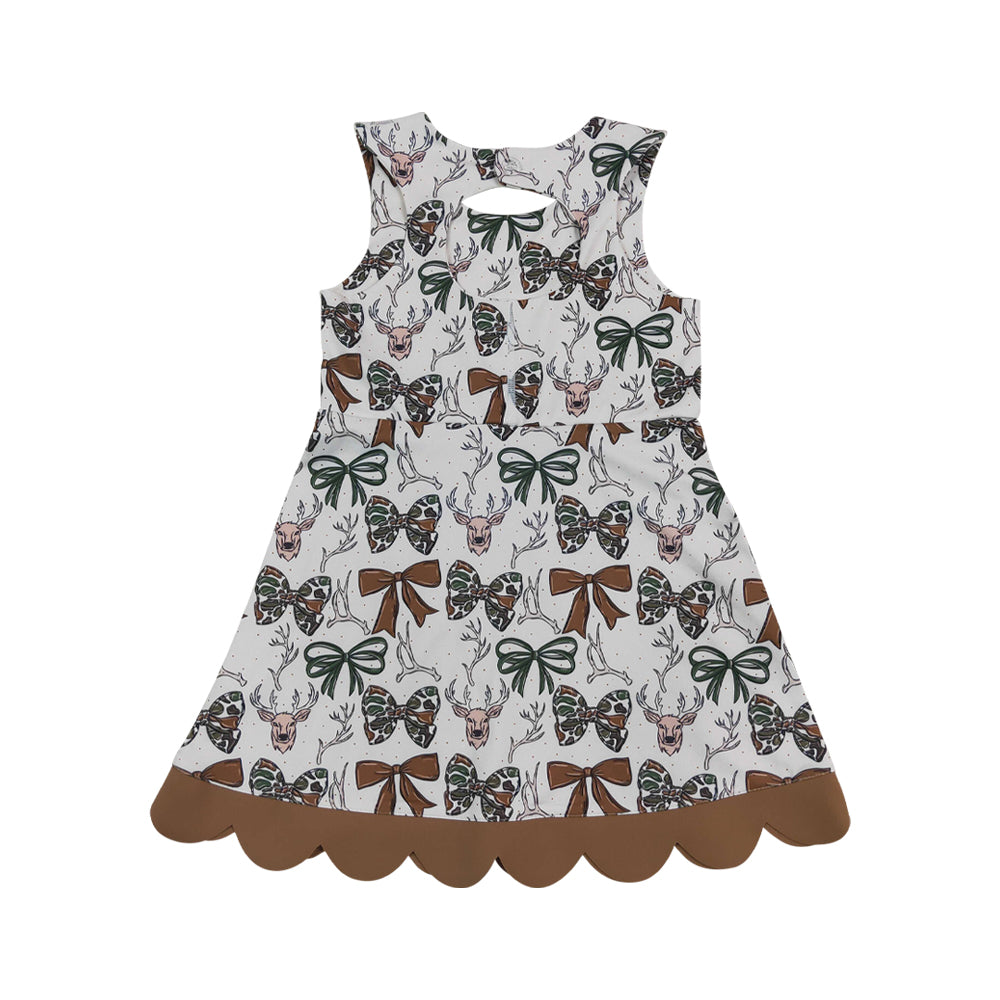 Athletic western cow Scalloped With Bow Skort dress GSD4008