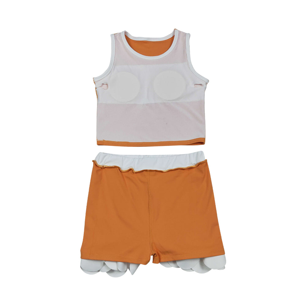 Athletic Orange Scalloped With Bow Skort Outfits