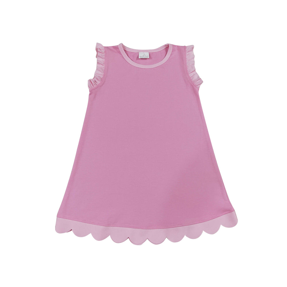 Pink Scalloped Girls Dress GSD4043