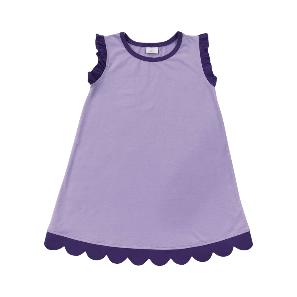 Purple Scalloped Girls Dress GSD4051