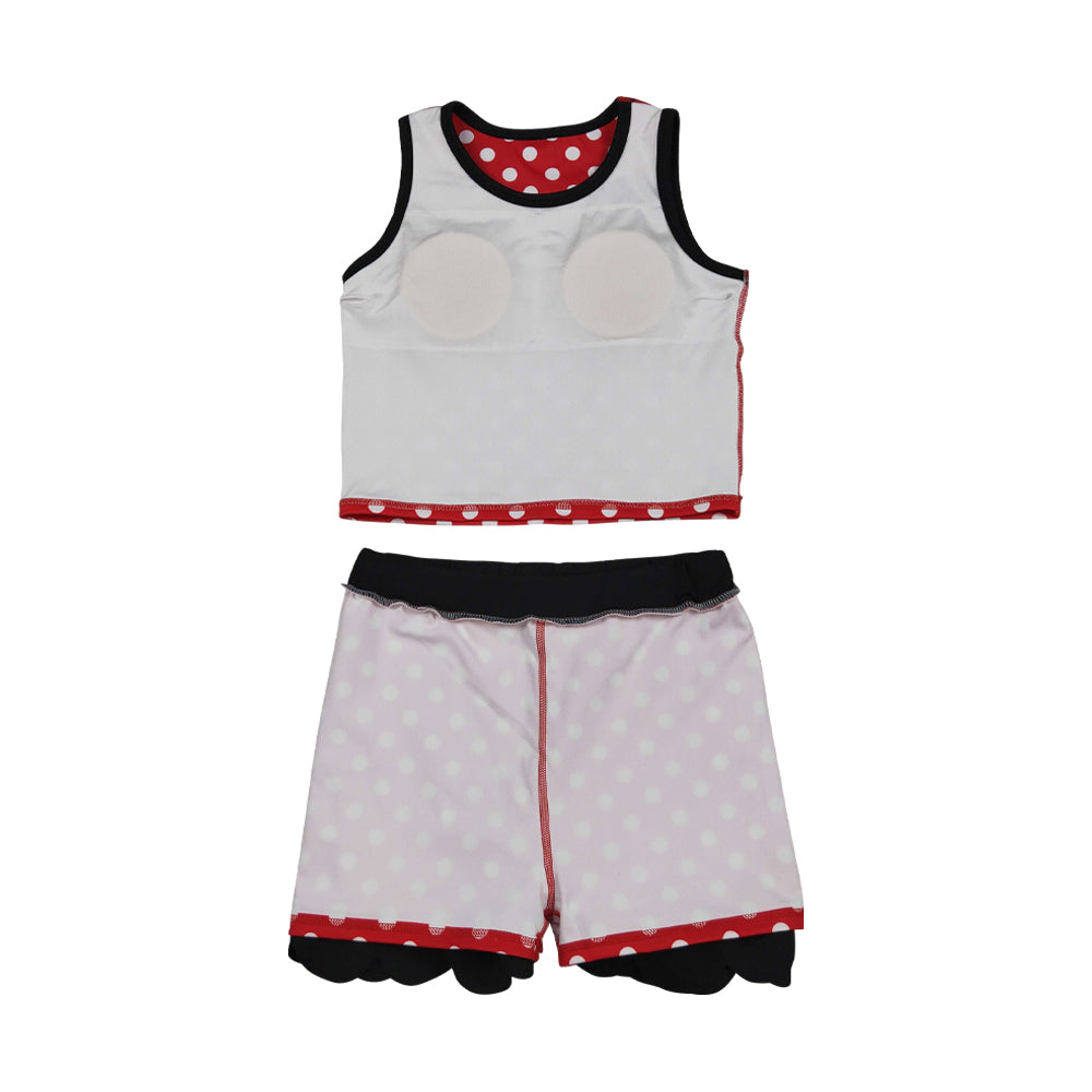 Athletic Red Dots Scalloped Skort Outfits GSD4080