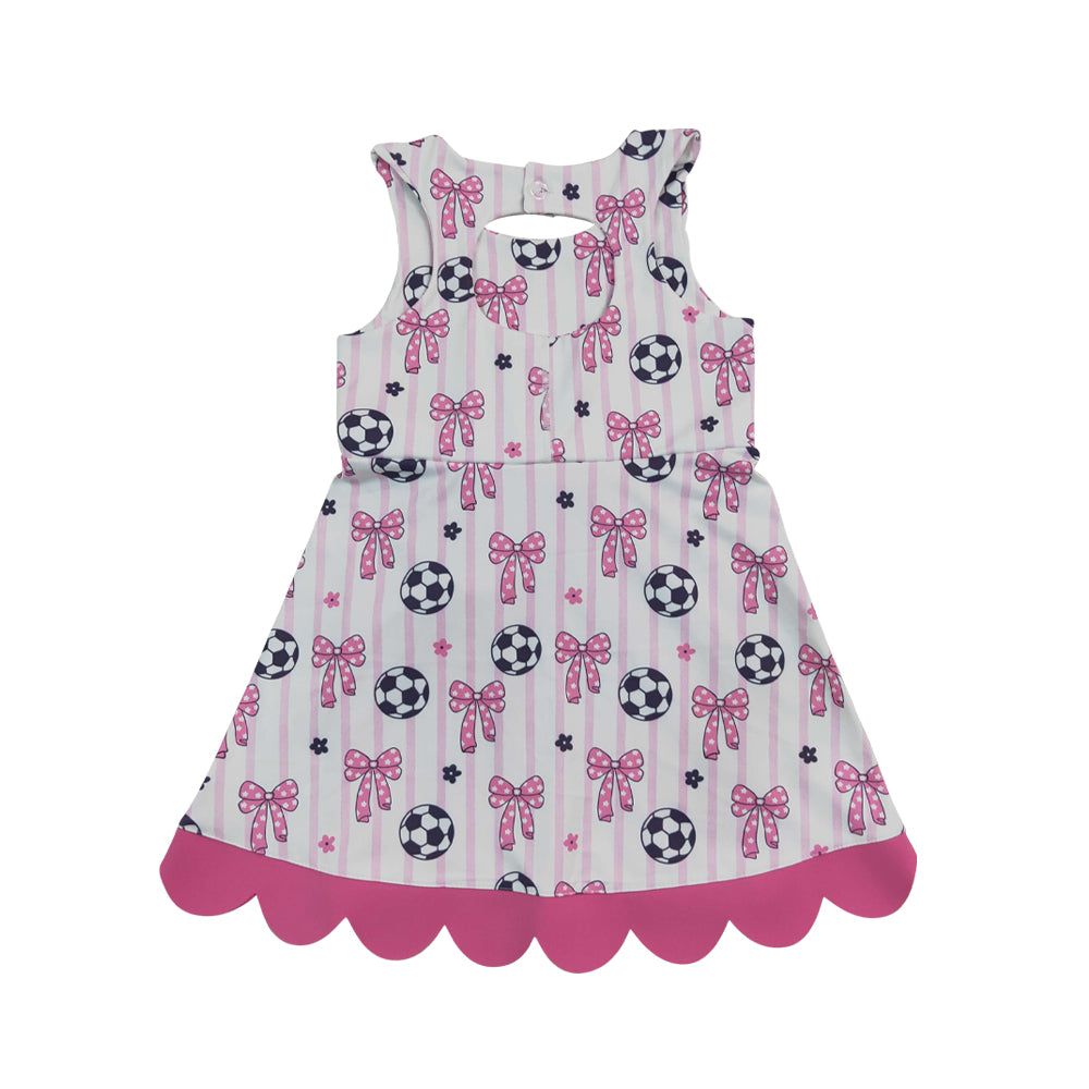 Athletic Pink soccer Scalloped With Bow Skort dress GSD4100