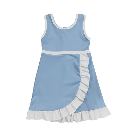 Athletic Blue Ruffle Girls Dress GSD4124