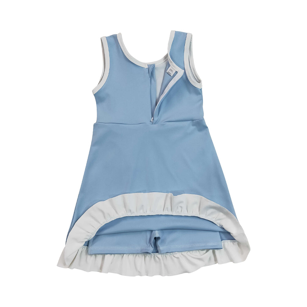 Athletic Blue Ruffle Girls Dress GSD4124