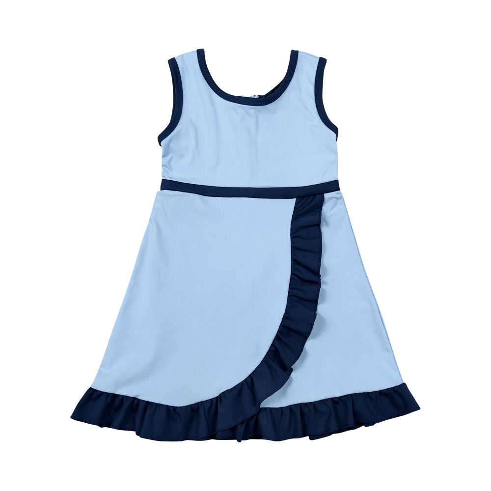 Athletic Blue Ruffle Girls Dress GSD4126