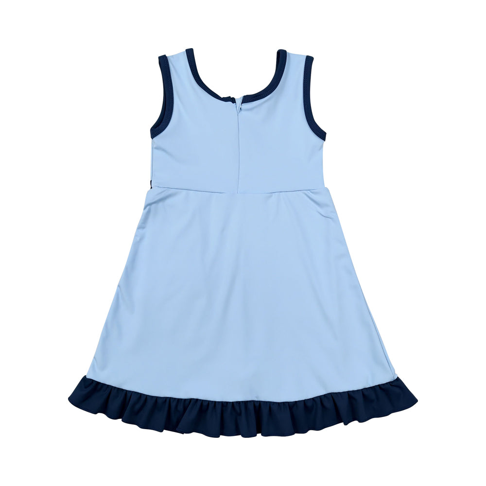 Athletic Blue Ruffle Girls Dress GSD4126