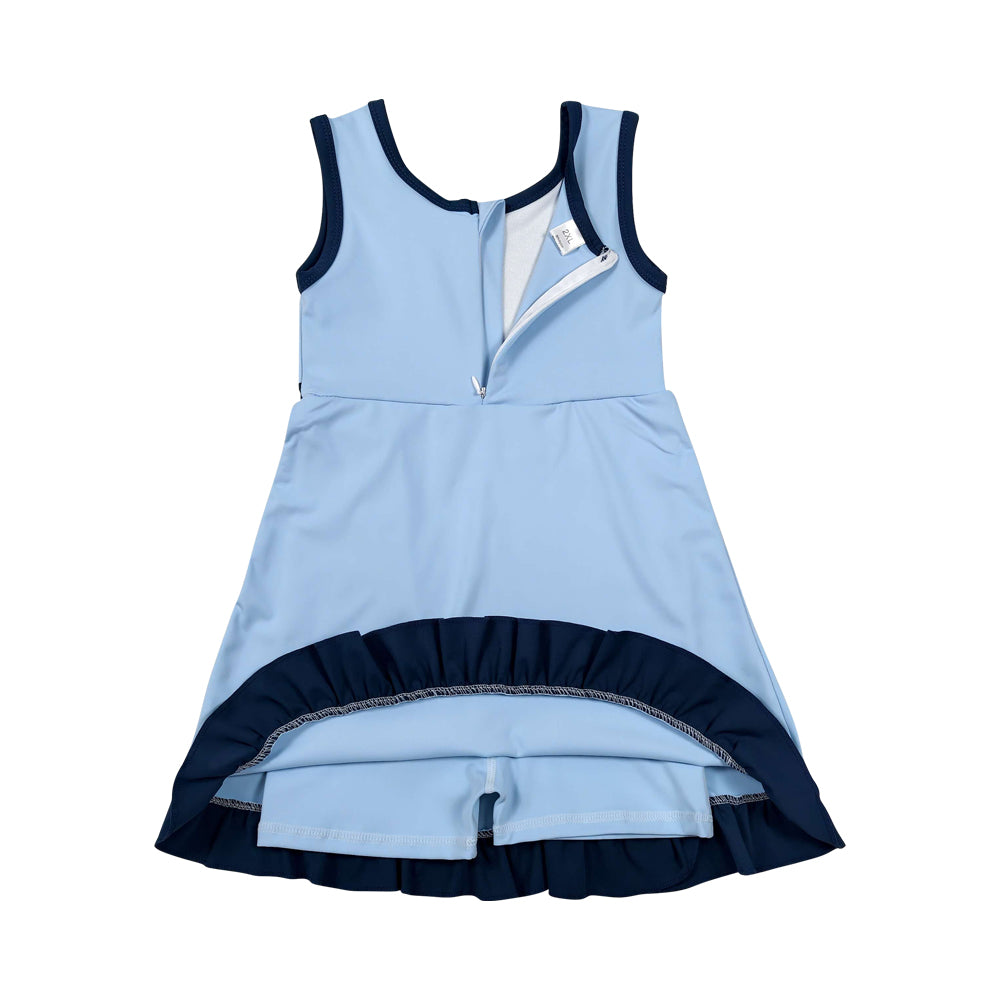 Athletic Blue Ruffle Girls Dress GSD4126