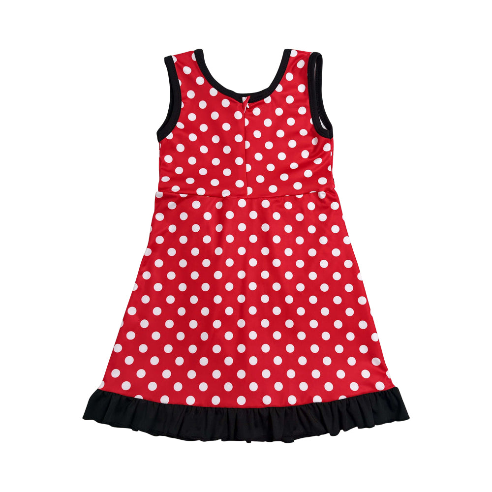 Athletic Red Dots Ruffle Girls Dress GSD4126