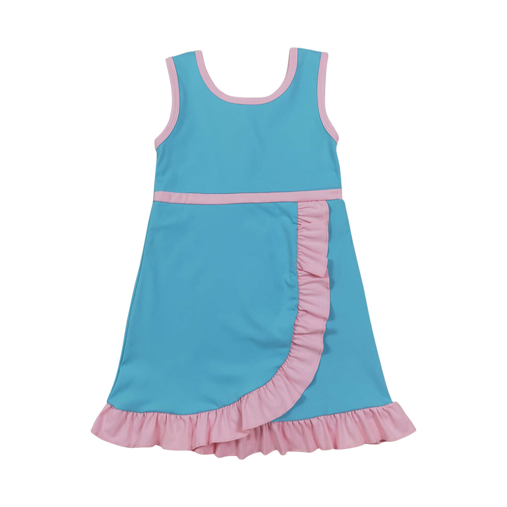 Athletic Blue Ruffle Girls Dress GSD4130