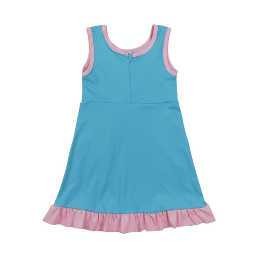 Athletic Blue Ruffle Girls Dress GSD4130