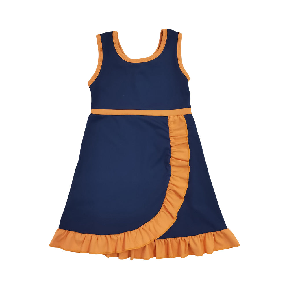 Athletic Navy Ruffle Girls Dress GSD4131