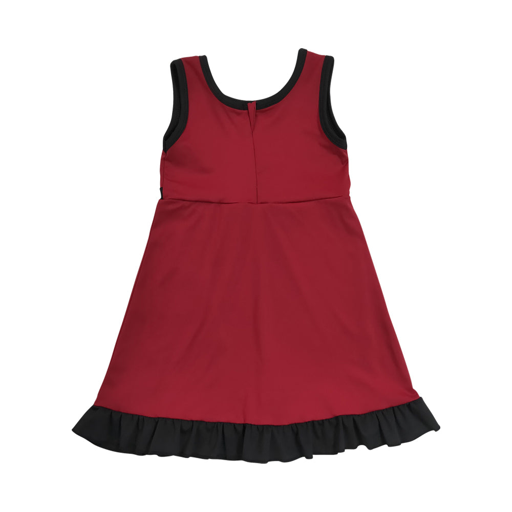 Athletic Red Ruffle Girls Dress GSD4135