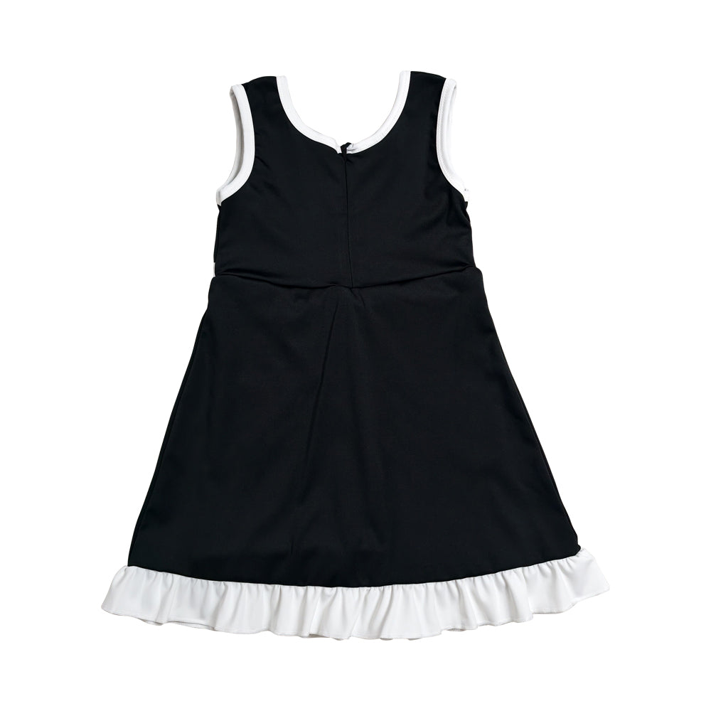 Athletic black Ruffle Girls Dress GSD4140