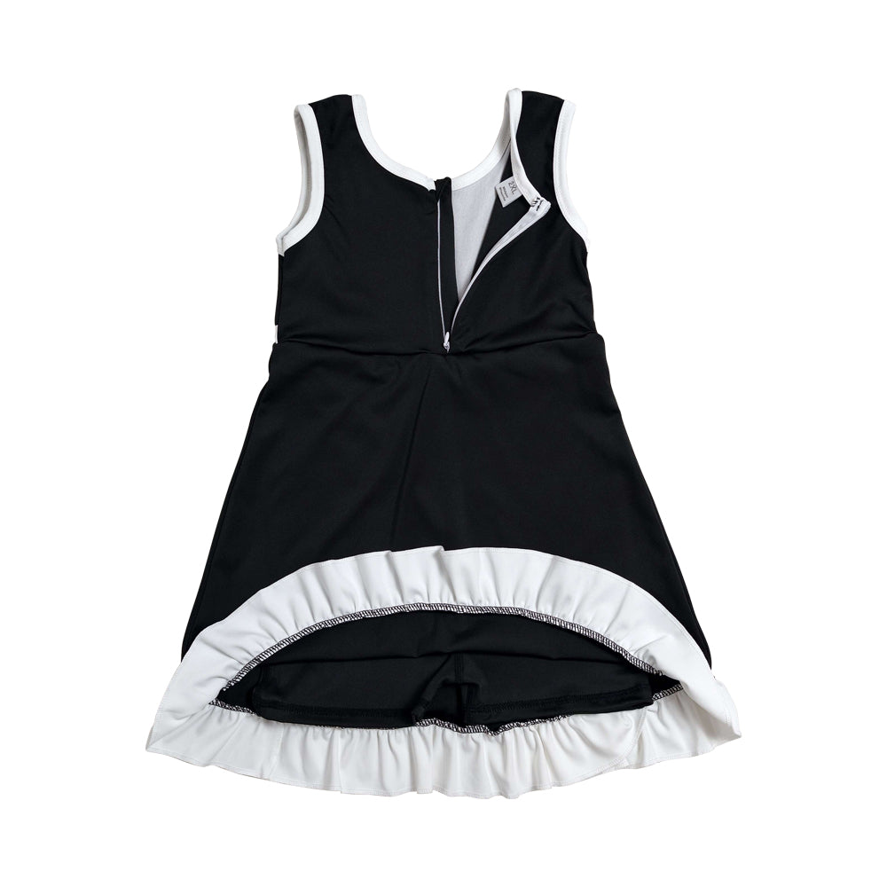 Athletic black Ruffle Girls Dress GSD4140