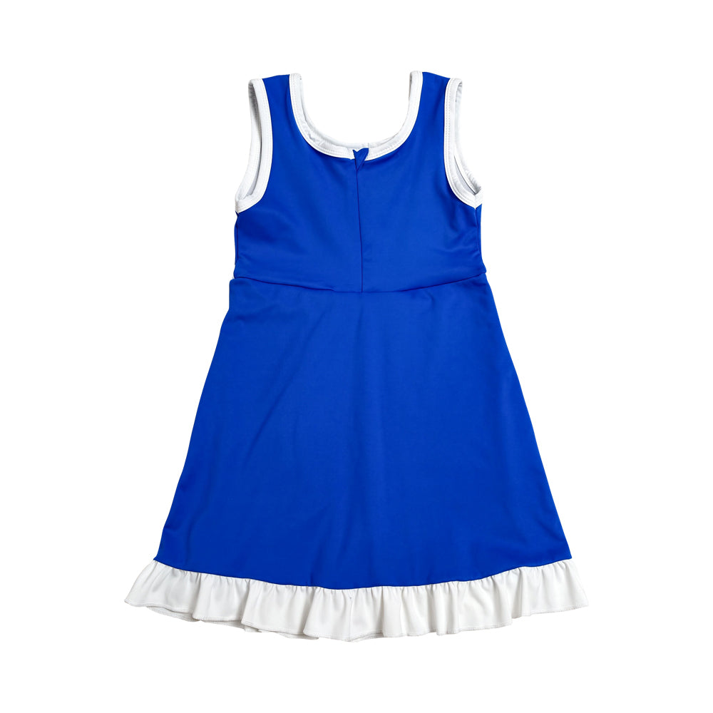 Athletic blue Ruffle Girls Dress GSD4141