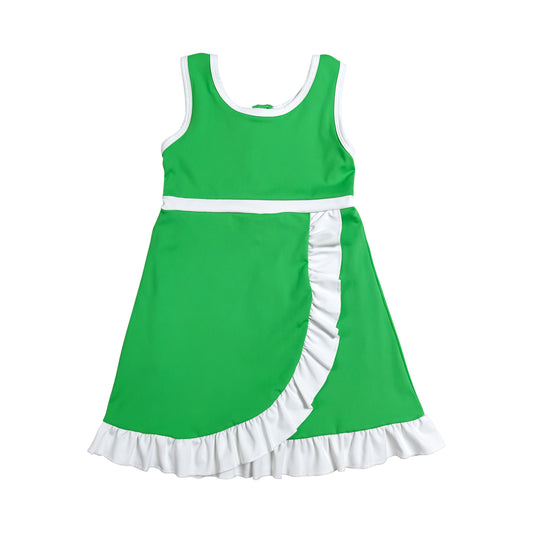 Athletic Green Ruffle Girls Dress GSD4143