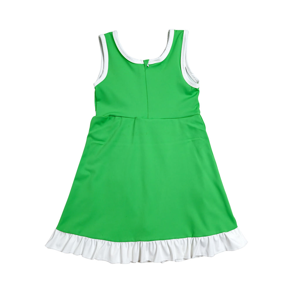 Athletic Green Ruffle Girls Dress GSD4143