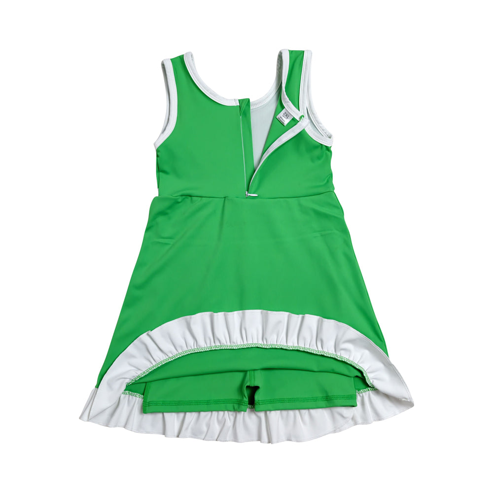 Athletic Green Ruffle Girls Dress GSD4143