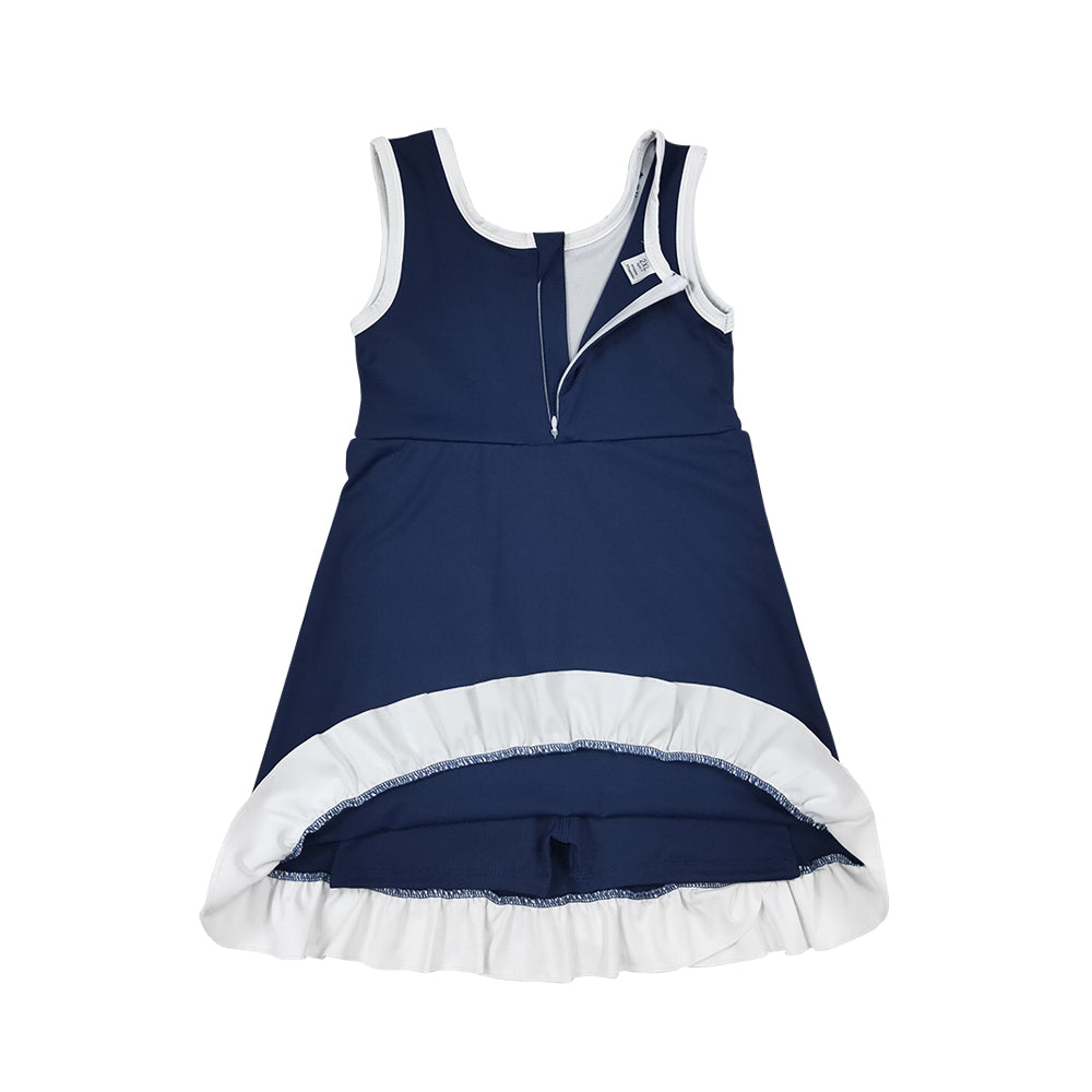 Athletic Navy Ruffle Girls Dress GSD4145