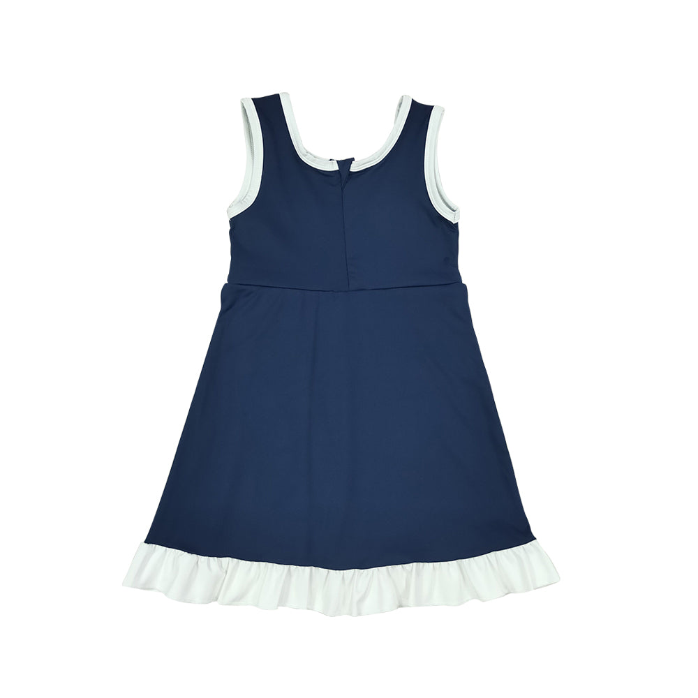 Athletic Navy Ruffle Girls Dress GSD4145
