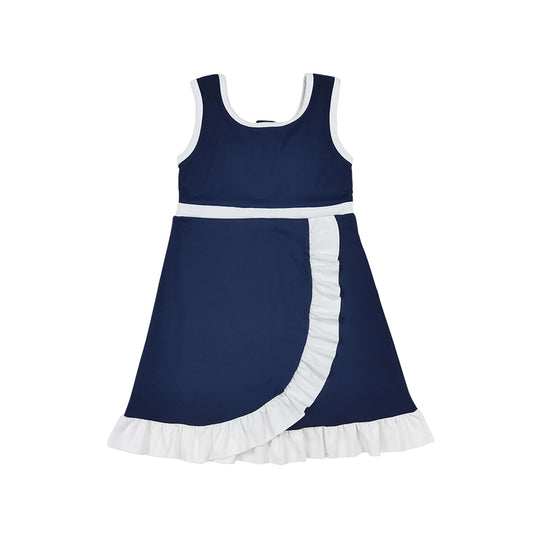 Athletic Navy Ruffle Girls Dress GSD4145