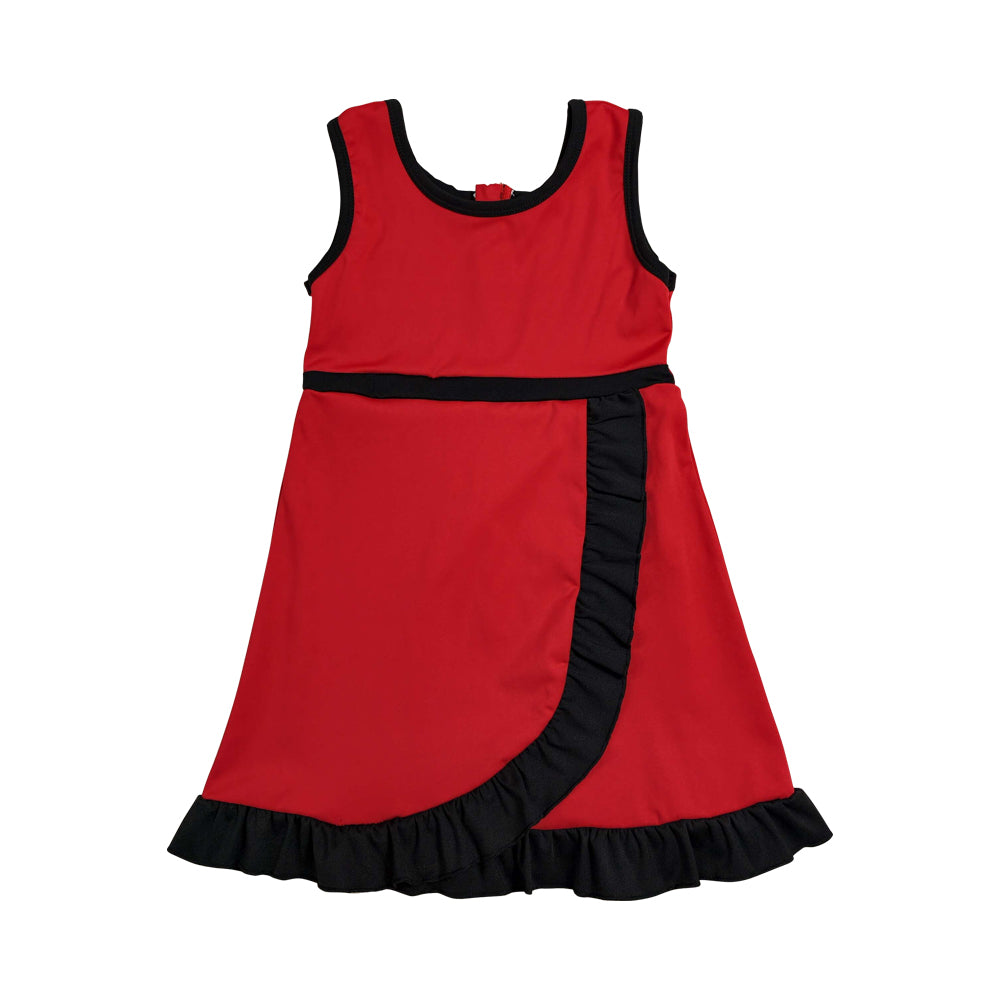 Athletic Red Ruffle Girls Dress GSD4146